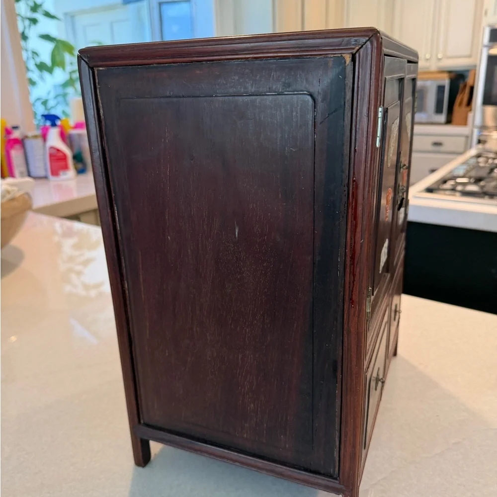 19th century Antique Rosewood Jewelry Armoire Cabinet